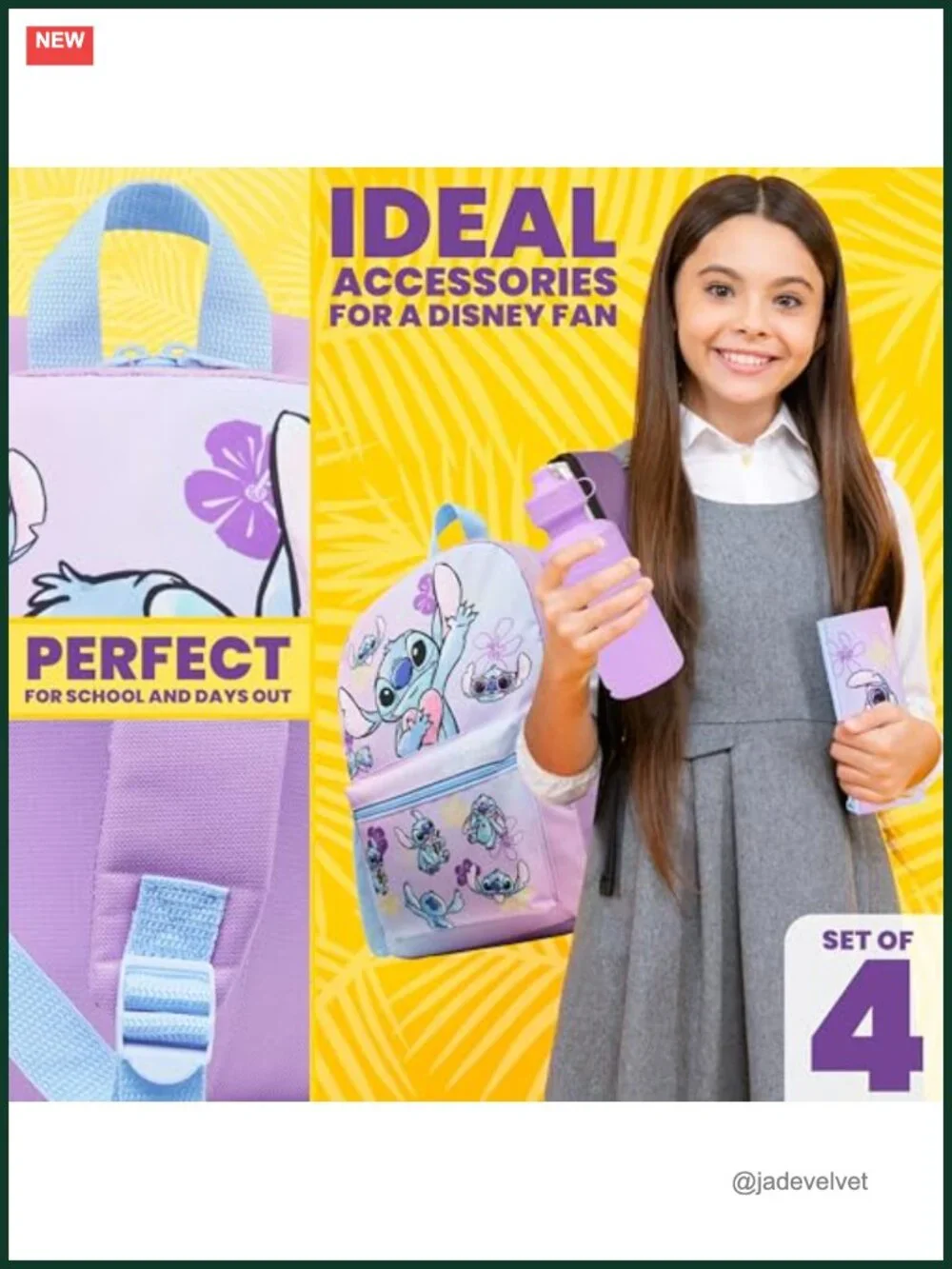 Disney Stitch Backpack Set with Lunch Bag, Water Bottle and Pencil Case